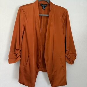 Rachel Zoe Rust Blazer with Ruched Sleeves